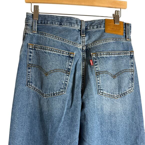 Levi’s Baggy Dad Straight Leg Distressed Denim Blue Jeans Women’s Size 27 - Picture 8 of 11
